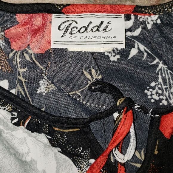 Teddi of California Black Floral Blouse - Picture 5 of 5